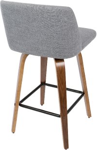 B26-TRNO2X-WLGY2 Mid Century Gray and Walnut Counter Height Stool (Set of 2) - Tintori-3