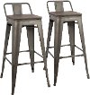 BS-LBOR-AN+E2B Industrial Gray Metal 30 Inch Bar Stool (Set of 2) - Oregon
