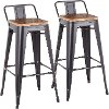 BS-LBOR-BK2 Industrial Black Metal 30 Inch Bar Stool (Set of 2) - Oregon
