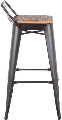 BS-LBOR-BK2 Industrial Black Metal 30 Inch Bar Stool (Set of 2) - Oregon-2