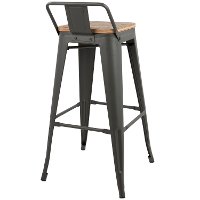 BS-LBOR-GY+BN2B Industrial Gray and Brown Metal 30 Inch Bar Stool (Set of 2) - Oregon-3