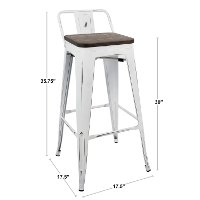 BS-LBOR-GY+BN2B Industrial Gray and Brown Metal 30 Inch Bar Stool (Set of 2) - Oregon-4