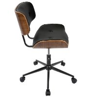 OC-JY-LMB-WL+BK Mid-Century Walnut and Black Office Chair with Swivel-2