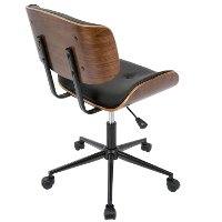 OC-JY-LMB-WL+BK Mid-Century Walnut and Black Office Chair with Swivel-3
