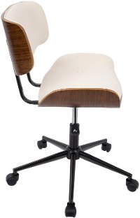OC-JY-LMB-WL+CR Walnut and Cream Mid-Century Modern Office Chair - Lombardi-2