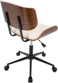 OC-JY-LMB-WL+CR Walnut and Cream Mid-Century Modern Office Chair - Lombardi-3