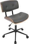 OC-JY-LMB-WL+GY Mid Century Walnut and Grey Modern Office Chair - Lombardi