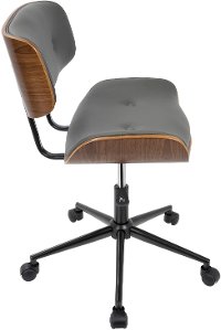 OC-JY-LMB-WL+GY Mid Century Walnut and Grey Modern Office Chair - Lombardi-2