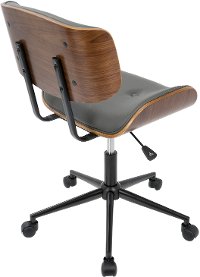 OC-JY-LMB-WL+GY Mid Century Walnut and Grey Modern Office Chair - Lombardi-3