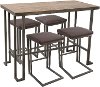 C-RMN5-AN+BN Industrial Antique Brown 5 Piece Counter Height Dining Set - Roman