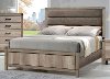 Clearance Rustic Contemporary Antiqued White Queen Bed - Matteo