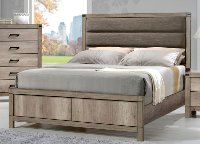 Rustic Contemporary Antiqued White Queen Bed - Matteo