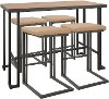 C-RMN5-GY+CAM Industrial Gray and Camel 5 Piece Counter Height Dining Set - Roman