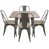 DS-TW-OR-SQ Industrial Gray and Brown 5 Piece Dining Set - Oregon-2