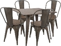DS-OR5-AN+E Industrial Antique Espresso 5 Piece Dining Set - Oregon