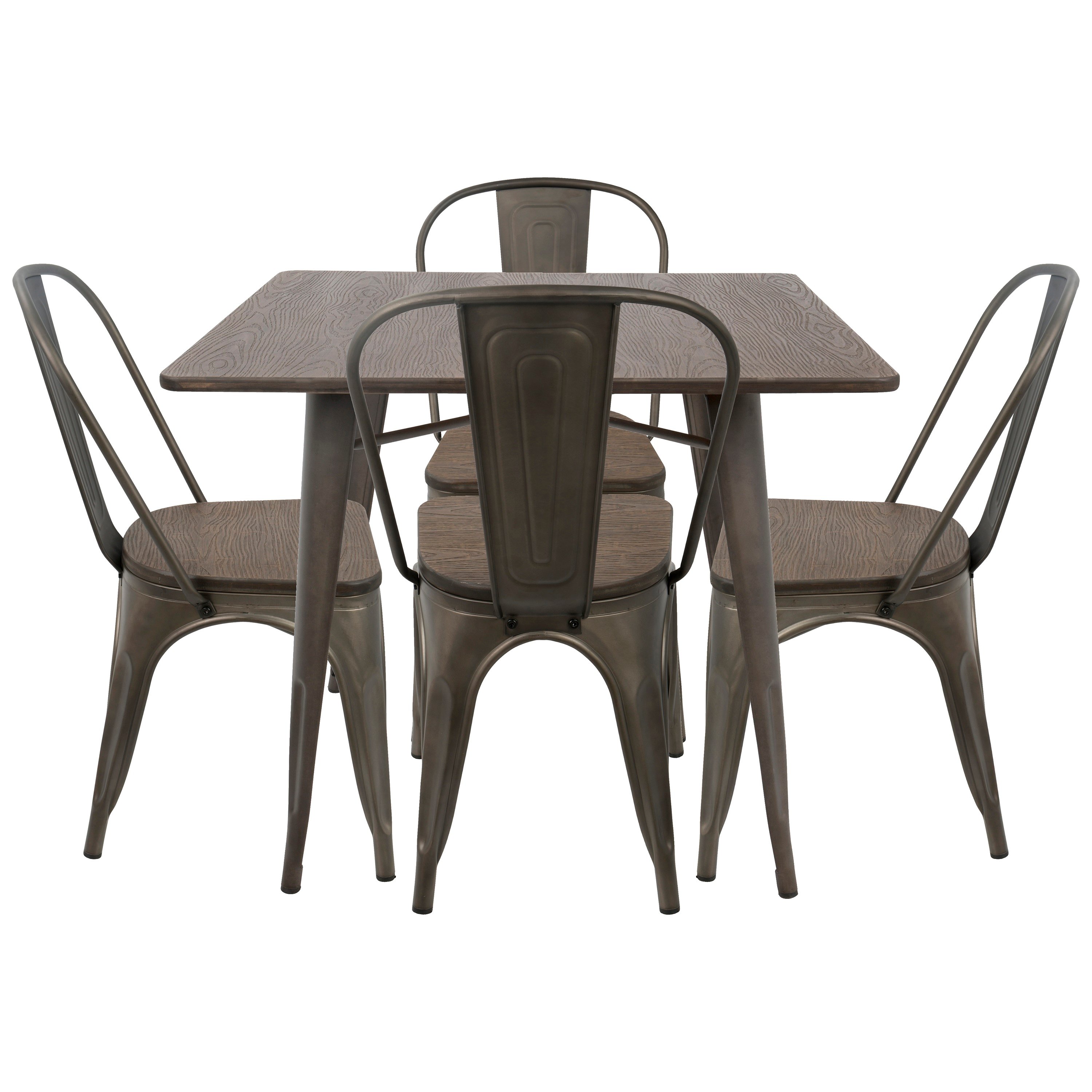 DS-OR5-AN+E Industrial Antique Espresso 5 Piece Dining Set - Oregon-2