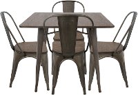 DS-OR5-AN+E Industrial Antique Espresso 5 Piece Dining Set - Oregon-2