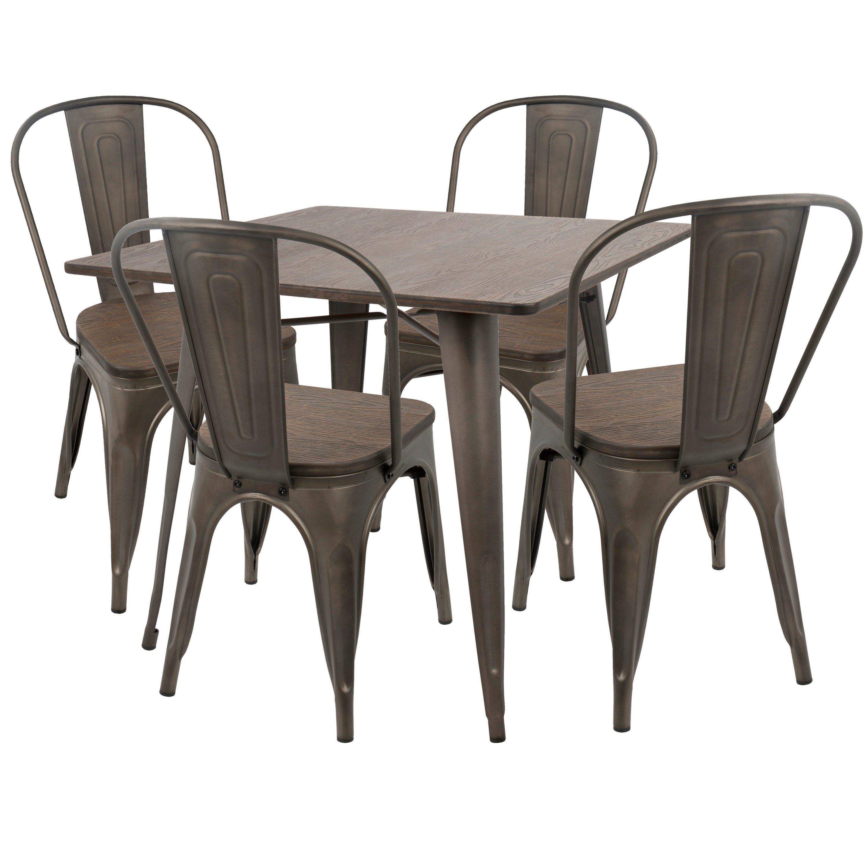 DS-OR5-AN+E Industrial Antique Espresso 5 Piece Dining Set - Oregon-3