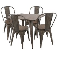 DS-OR5-AN+E Industrial Antique Espresso 5 Piece Dining Set - Oregon-3