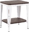 TE-OR-VWE Industrial White Metal and Espresso End Table - Oregon