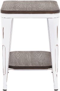 TE-OR-VWE Industrial White Metal and Espresso End Table - Oregon-2