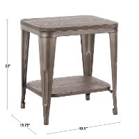 TE-OR-VWE Industrial White Metal and Espresso End Table - Oregon-4