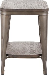 TE-OR-ANE Antique Metal and Espresso Industrial End Table - Oregon-2
