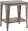 TE-OR ANE Oregon Antique Metal and Espresso End Table