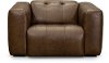 Modern Teak Brown Leather Power Recliner with Adjustable Headrest - Collective