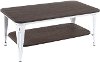 TC-OR1936-VWE White Metal and Espresso Bamboo Coffee Table - Oregon