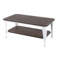TC-OR1936-VWE White Metal and Espresso Bamboo Coffee Table - Oregon-3