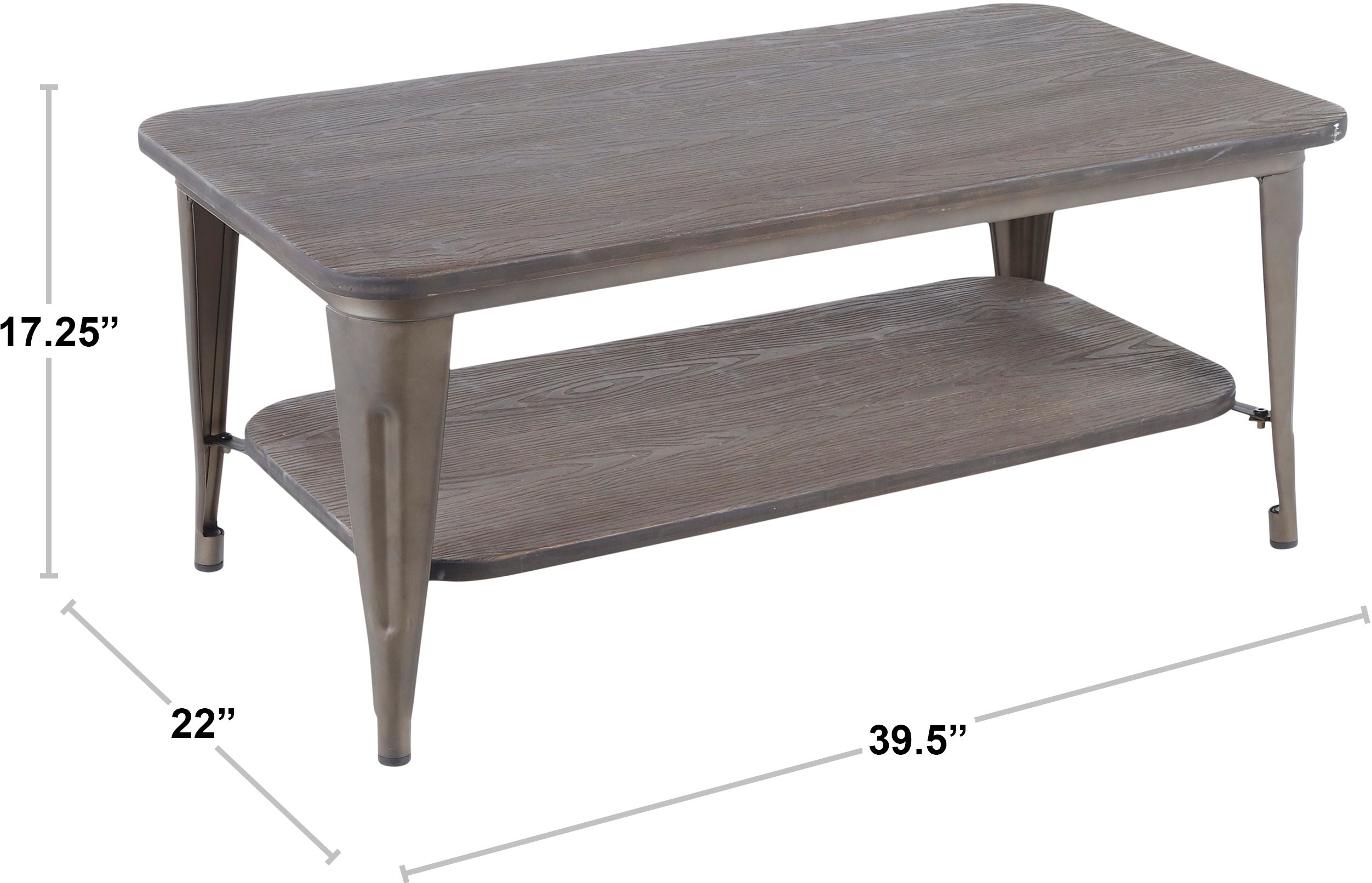 TC-OR1936-VWE White Metal and Espresso Bamboo Coffee Table - Oregon-4