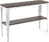TBC-OR1648-VW+E White Metal and Espresso Bamboo Industrial Sofa Table - Oregon