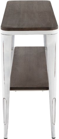 TBC-OR1648-VW+E White Metal and Espresso Bamboo Industrial Sofa Table - Oregon-2