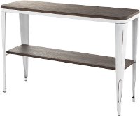 TBC-OR1648-VW+E White Metal and Espresso Bamboo Industrial Sofa Table - Oregon-3