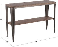 TBC-OR1648-VW+E White Metal and Espresso Bamboo Industrial Sofa Table - Oregon-4