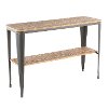 TBC-OR1648-GYBN Matte Grey Metal And Bamboo Sofa Table - Oregon