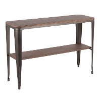 TBC-OR1648-AN+E Antique Metal and Espresso Bamboo Sofa Table - Oregon
