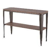 TBC-OR1648-AN+E Antique Metal and Espresso Bamboo Sofa Table - Oregon-3