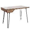 OFD-AVERY-WL Walnut and Black Metal Mid-Century Modern Desk