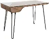 OFD-AVERY-WL Walnut and Black Metal Mid-Century Modern Desk