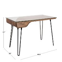 OFD-AVERY-WL Walnut and Black Metal Mid-Century Modern Desk-4