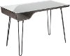 OFD-AVRY-DGY Black and Glass Mid Century Modern Desk