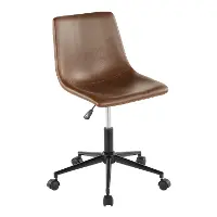 OC-DUKZ-BK+E Espresso Faux Leather Task Chair - Duke