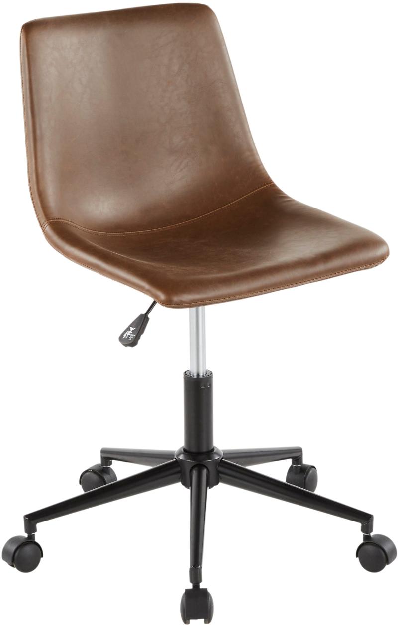 Espresso Faux Leather Task Chair Duke, Faux Leather Desk Chair