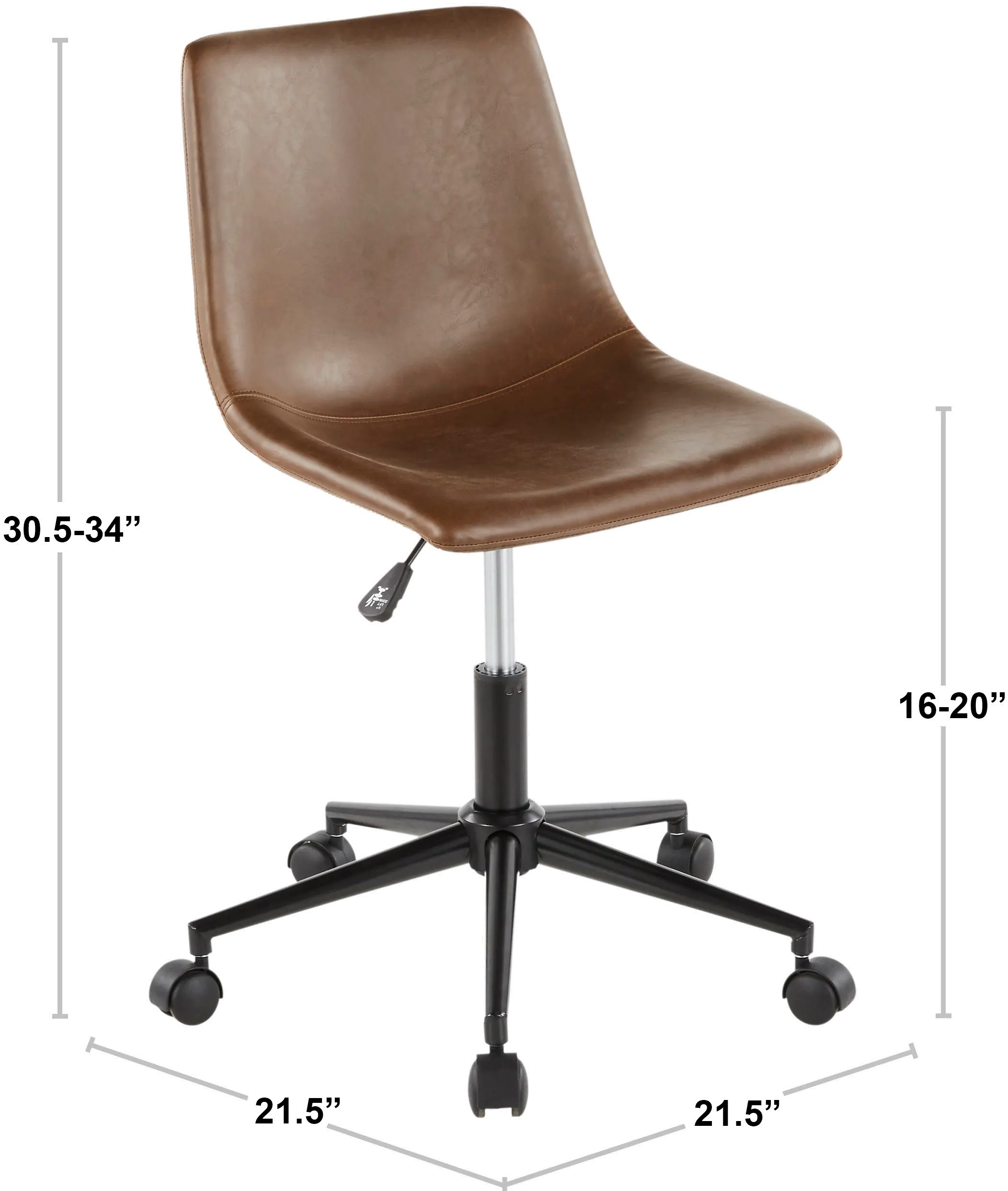 OC-DUKZ-BK+E Espresso Faux Leather Task Chair - Duke-4