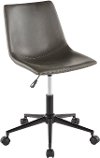 OC-DUKZ-BK+GY Grey Faux Leather Industrial Task Chair - Duke