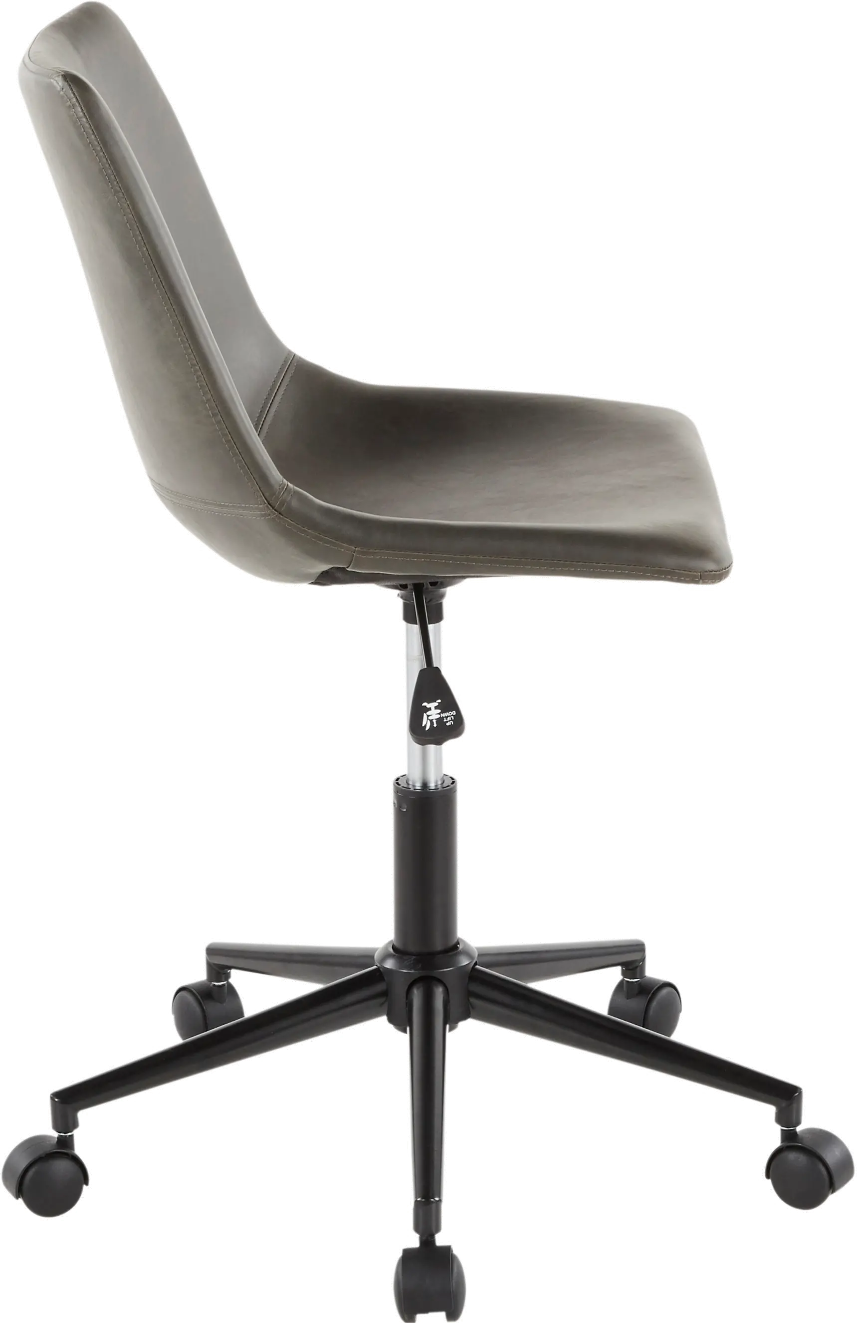 OC-DUKZ-BK+GY Grey Faux Leather Industrial Task Chair - Duke-2