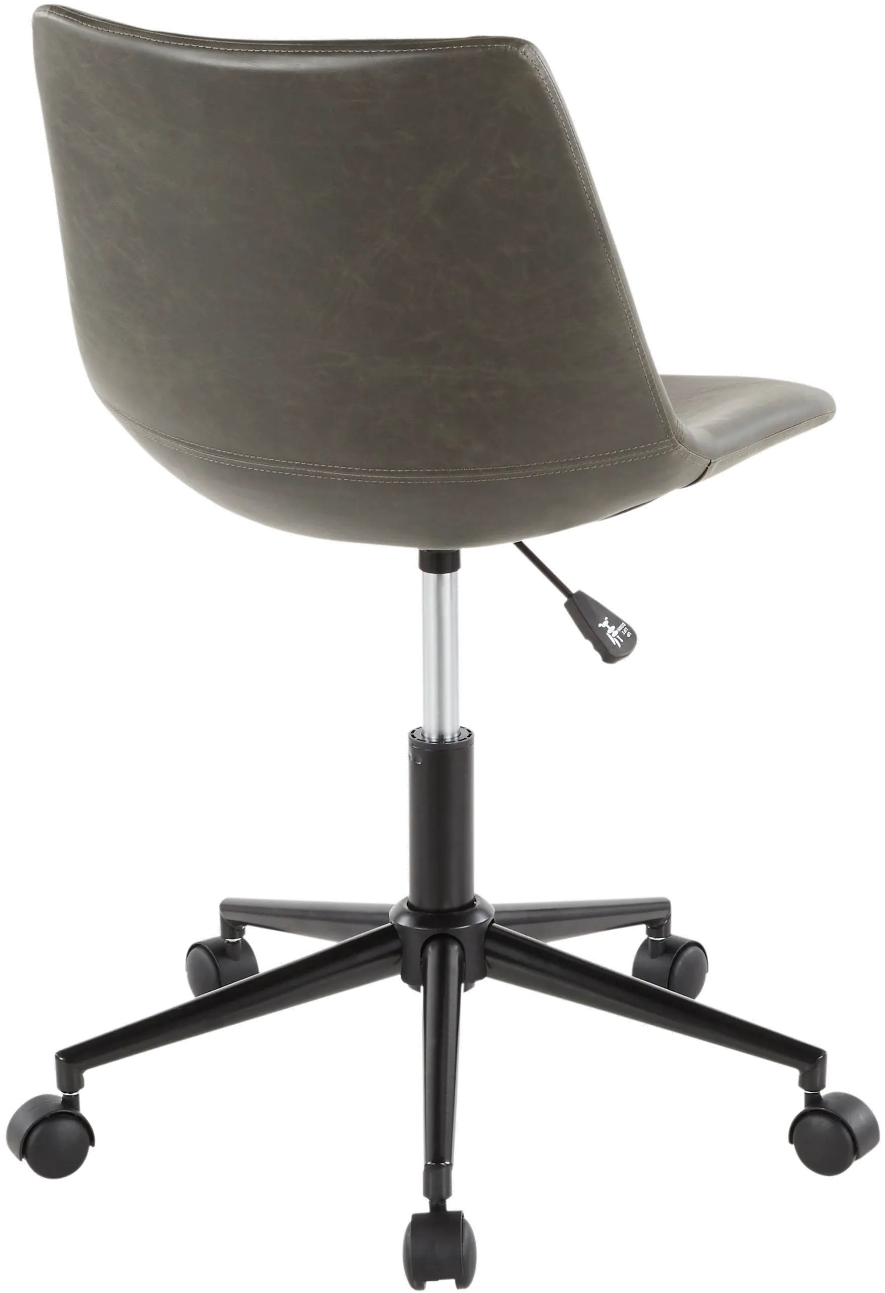 OC-DUKZ-BK+GY Grey Faux Leather Industrial Task Chair - Duke-3