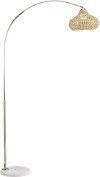 Brushed Nickel and Steel Floor Lamp with Natural String Shade - Indio